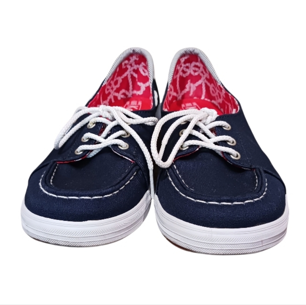 Keds Lace Up Canvas Boat Shoes Nautical - Picture 6 of 11